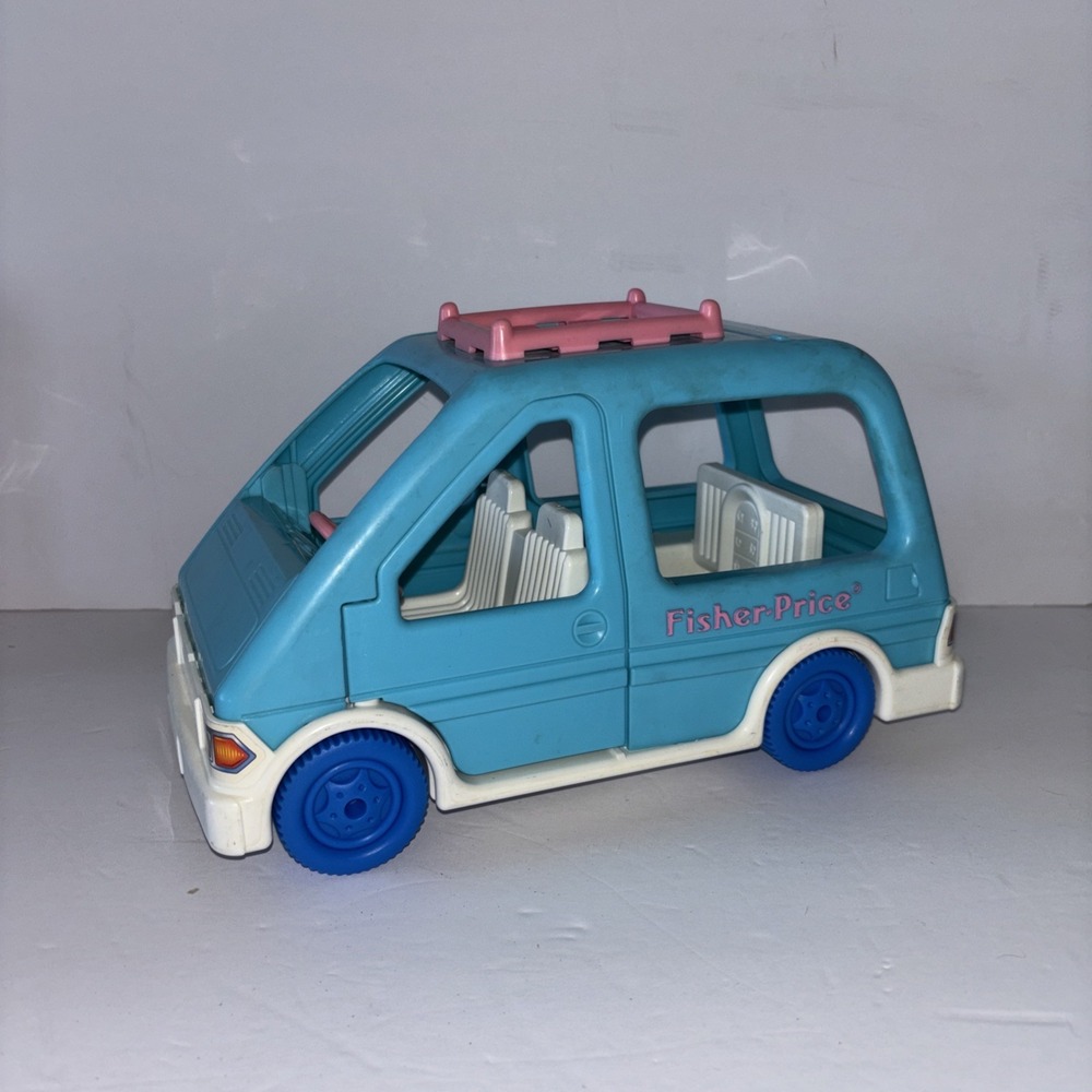 Vintage 1993 Fisher-Price Loving Family Dollhouse Blue Mini VAN #4631 Minivan